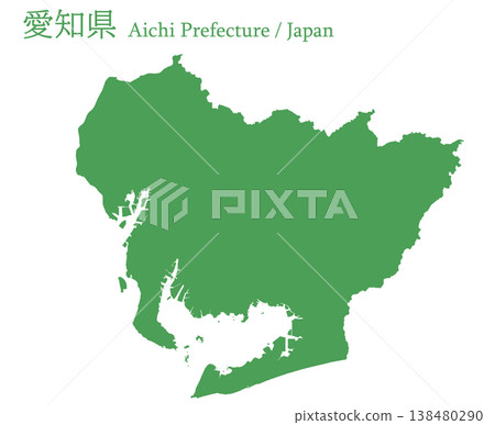 Vector illustration map material for Japan: Aichi Prefecture map 138480290