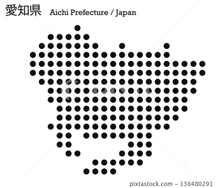 Vector illustration map material for Japan: Aichi Prefecture map 138480291