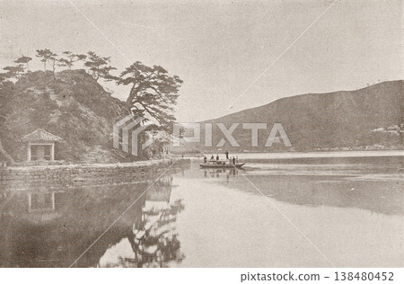 Old photograph, 1894: Wakaura and Kimii-dera Temple in Wakayama City. Old photograph, 1894: Wakaura and Kimii-dera Temple in Wakayama City. 138480452