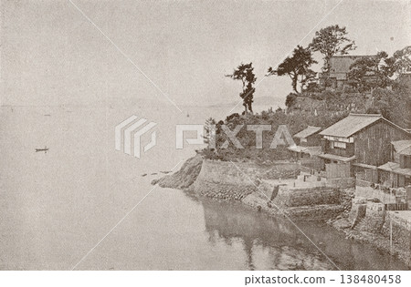 Old photograph, 1894, Tomonoura, Fukuyama City, Hiroshima Prefecture Old photograph, 1894, Tomonoura, Fukuyama City, Hiroshima Prefecture 138480458
