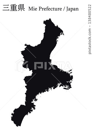 Vector illustration map material for Japan: Map of Mie Prefecture 138480522