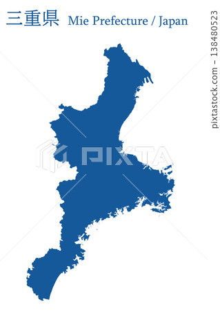Vector illustration map material for Japan: Map of Mie Prefecture 138480523