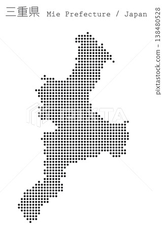 Vector illustration map material for Japan: Map of Mie Prefecture 138480528