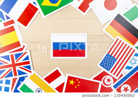 Russian flag and many flag cards 138480802