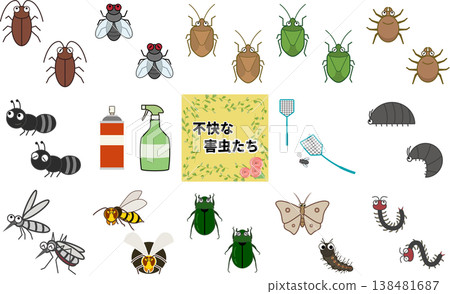 各種各樣的討厭昆蟲 各種各樣的討厭昆蟲 138481687