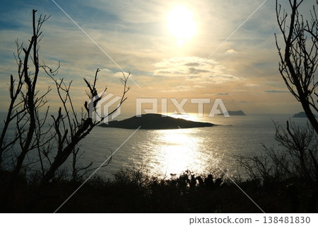 Sunset from Madarajima Park on Ojika Island, Goto Islands, Nagasaki Prefecture 138481830