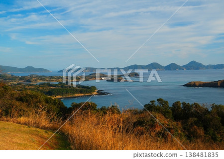 長崎縣五島列島小千花島斑島公園日落 138481835