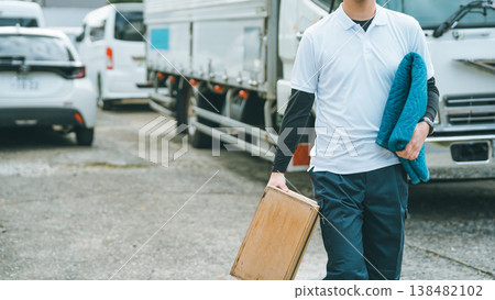 Truck driver transporting stage equipment Truck driver transporting stage equipment 138482102