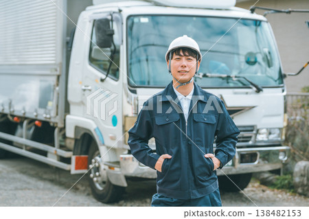 Smiling truck driver Smiling truck driver 138482153