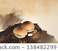 Mushrooms in Minimal Watercolor  138482299