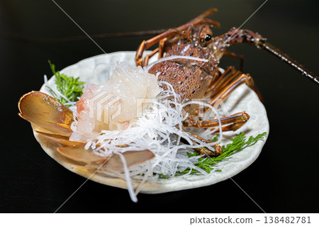 The finest live spiny lobster sashimi 138482781