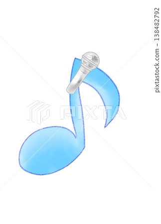 帶有麥克風的音符 帶有麥克風的音符 138482792