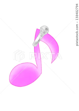 A musical note with a microphone 138482794