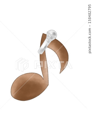 A musical note with a microphone A musical note with a microphone 138482795