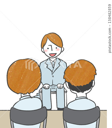 A man smiles as he introduces himself to the interviewer. 138482859