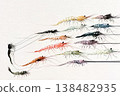 Fluid Shrimp Movement in Soft Gradient Watercolor Composition  138482935