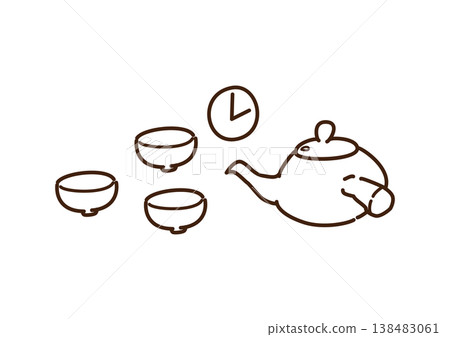 Waiting for tea (line drawing) 138483061