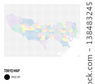 Tokyo map (coarse pixel count), grouped by municipality. 138483245
