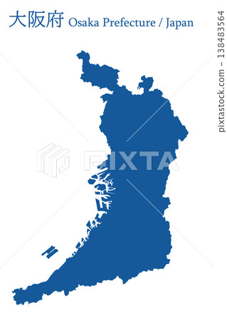 日本向量插圖地圖素材：大阪府地圖 138483564