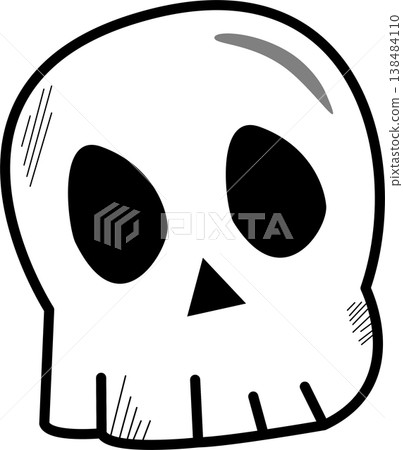 Illustration of a Vintage Cartoon Skull Illustration of a Vintage Cartoon Skull 138484110