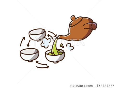 Pouring tea from a teapot (color) Pouring tea from a teapot (color) 138484277