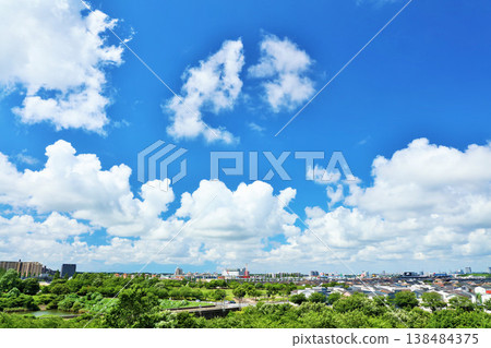 Refreshing blue sky and the landscape of the city Refreshing blue sky and the landscape of the city 138484375