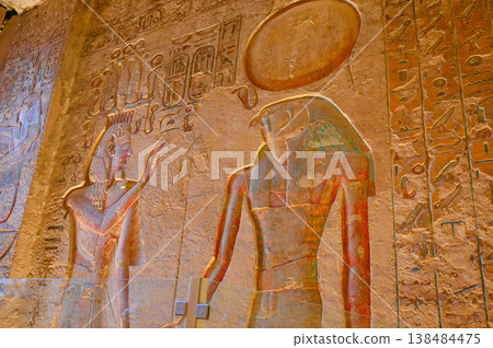 Valley of the Kings, Tomb of Ramesses III, Mural: The King and the Sun God Ra-Horakhty Valley of the Kings, Tomb of Ramesses III, Mural: The King and the Sun God Ra-Horakhty 138484475