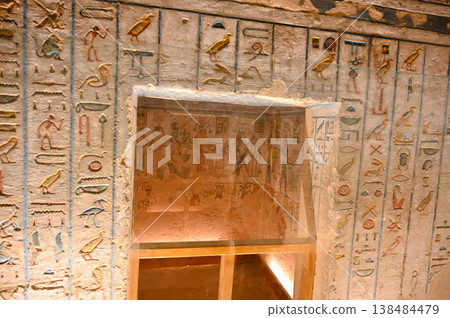 Valley of the Kings, Tomb of Ramesses III, Murals, Pieroglyphs, Luxor Valley of the Kings, Tomb of Ramesses III, Murals, Pieroglyphs, Luxor 138484479