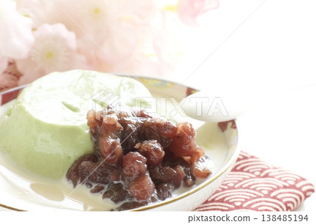 抹茶奶凍佐紅豆沙 138485194