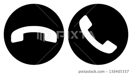 接聽/拒接電話圖示集(向量素材) 接聽/拒接電話圖示集(向量素材) 138485337