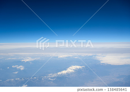 從空中俯瞰地球景觀：白雪皚皚的中央阿爾卑斯山脈 138485641