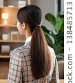 Back view of a woman with long hair (generated by AI) 138485713