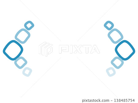 Title decoration and slide frame decoration with geometric lines on both sides and a row of blue squares - Technology 138485754