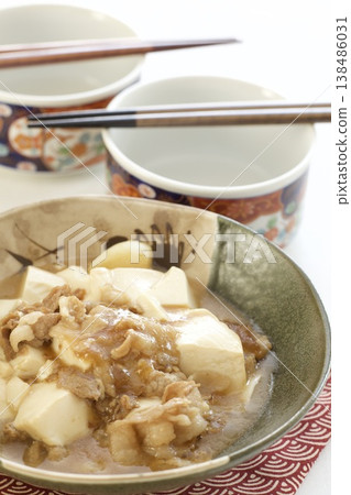 meat and tofu meat and tofu 138486031