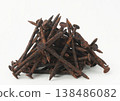 A clump of rusty nails 138486082