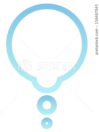 Business and web-oriented circular thought bubble icon with a light blue gradient, representing ideas, imagination, and thinking. 138487043