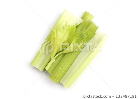 Raw green organic celery sticks 138487181