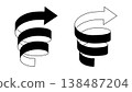 Set of 3D spiral arrows 138487204