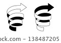 Set of 3D spiral arrows 138487205