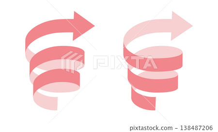 Set of 3D spiral arrows Set of 3D spiral arrows 138487206