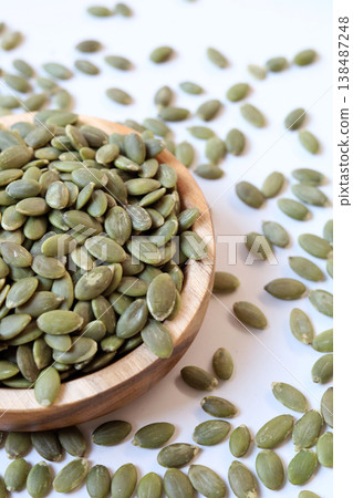 Pumpkin seeds, healthy food ingredient Pumpkin seeds, healthy food ingredient 138487248