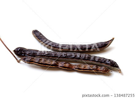 Dried rain tree pods isolated on white background Dried rain tree pods isolated on white background 138487255