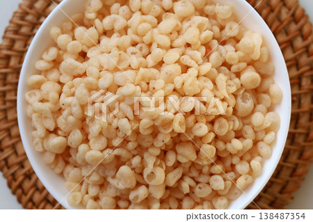 Japanese shrimp flavored Tenkasu or fried dough scraps Japanese shrimp flavored Tenkasu or fried dough scraps 138487354