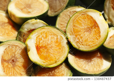 Sliced betel nuts in a tray. 138487437