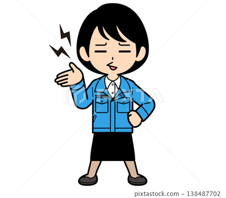 A short-haired office worker complaining 138487702