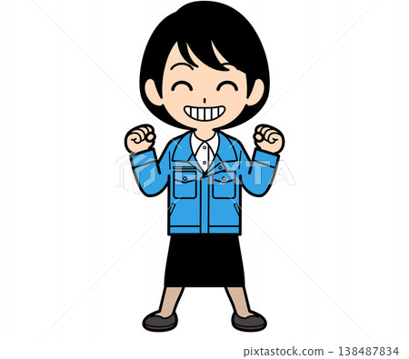 A cheerful, energetic office worker with short hair. A cheerful, energetic office worker with short hair. 138487834