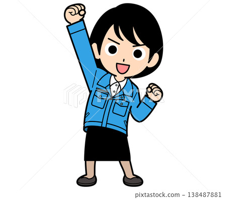 一位留著短髮的女上班族,神情堅定。 一位留著短髮的女上班族,神情堅定。 138487881