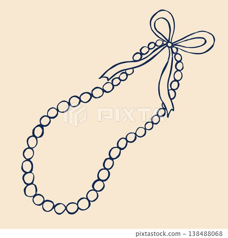 A stunning vector illustration showcases a pearl necklace in the enchanting mermaidcore style. A stunning vector illustration showcases a pearl necklace in the enchanting mermaidcore style. 138488068
