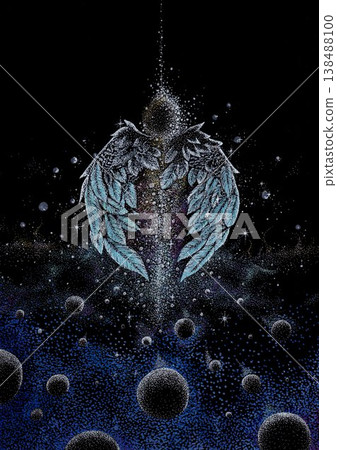 天使誕生之時：天使之翼從深海昇起－奇幻插畫 138488100