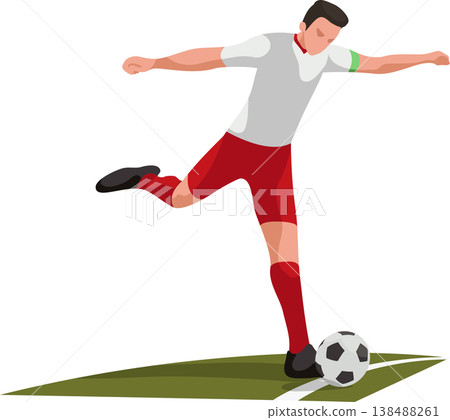 Soccer player about to kick a ball 138488261